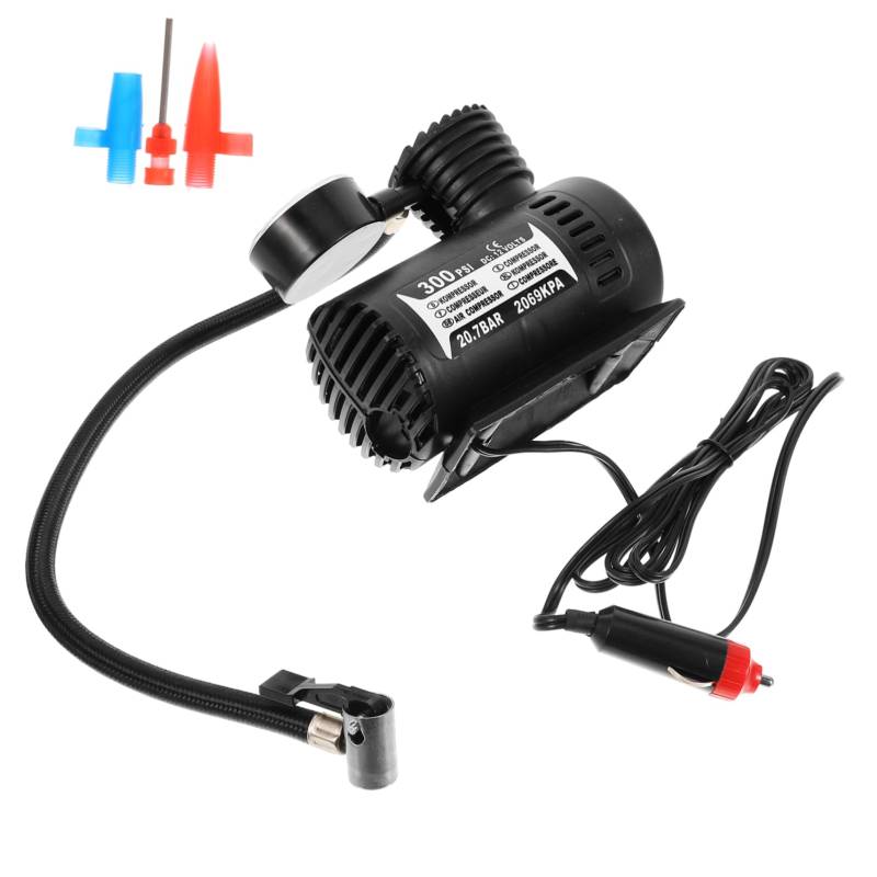 JECOMPRIS Auto Luftpumpe Luftkompressor Luftreifenpumpe Für Auto Tragbare Elektrische Reifenpumpe Für Auto Kompressorpumpe Fahrradpumpe Mit Druckmesser Kompressor Luftpumpe Auto von JECOMPRIS