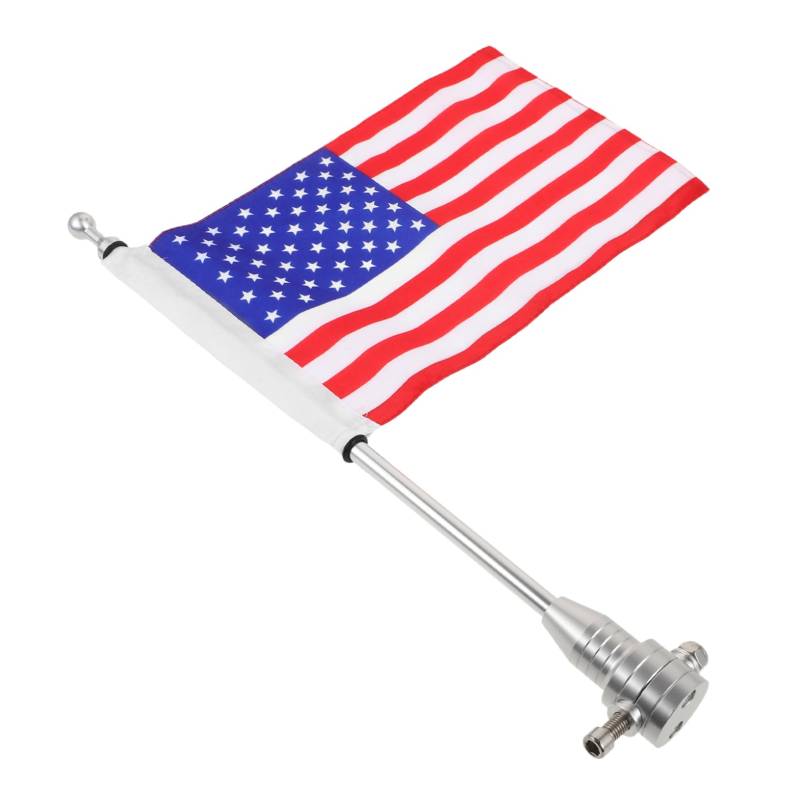 JECOMPRIS Fahrradfahnenmast Fahnenmasten zur Fahrradmontage Fahrradlenker-Fahnenmast Motorrad-Fahnenmast Flaggendekoration Fahrradlenkerfahnenhalter Aluminiumlegierung Silver von JECOMPRIS