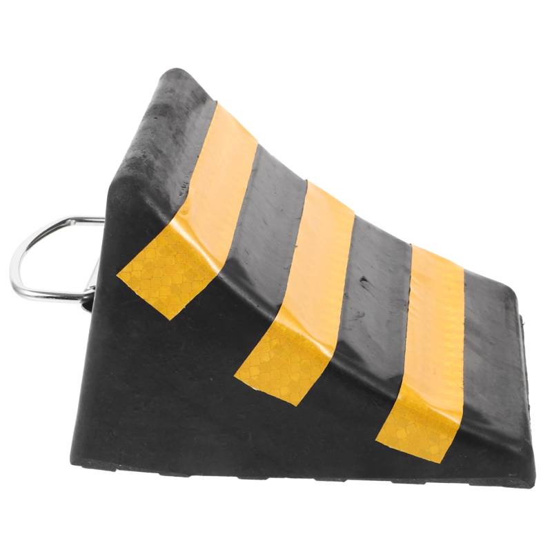 JECOMPRIS Gummistopp-Reifenblock Stopper Unterlegkeile für Auto Garage Rad Bordsteinrampen für die Auffahrt Anhängerrampe Autokeil robuster Gummikeil Reifenrampe Kfz-Autorampe Eisen Black von JECOMPRIS