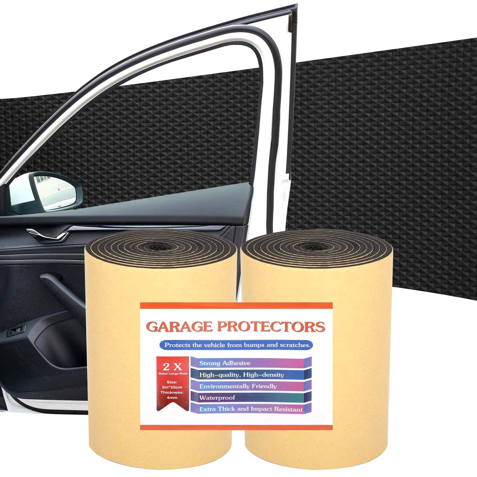 JEDWKFA 2 X Garagen Wandschutz, Schaumstoff Selbstklebend 2m x 20cm x 4mm, Türschutz Garage, Wandschutz Garage Selbstklebend, für Autotüren, Garagen und Carport JEDWKFA 2 X Garagen Wandschutz, Schaumstoff Selbstklebend 2m x 20cm x 4mm, Türschutz Garage, Wandschutz Garage Selbstklebend, für Autotüren, Garagen und Carport von JEDWKFA