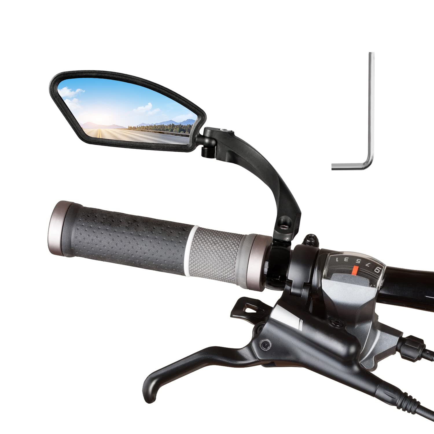 HD Fahrradspiegel Rückspiegel Links für Lenker e-Bike, Fahrrad Klappbar, E-Scooter, Verstellbar 360° (Links) von JEEZAO