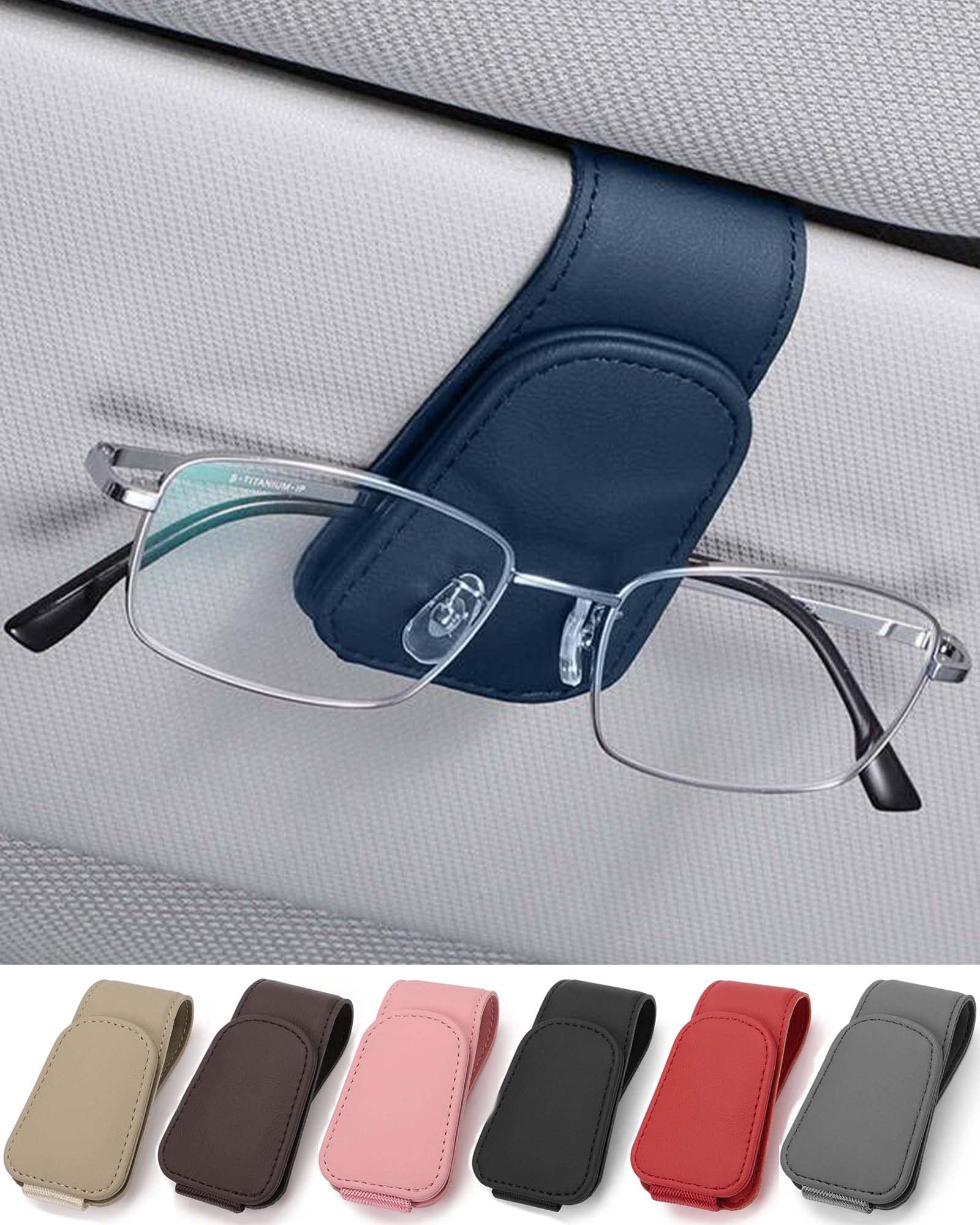 JEJA Brillenhalter für Auto Sonnenblende, Leder Sonnenbrillen Halterung für Auto Visier Zubehör, Ticket-Kartenclip, Blau JEJA Brillenhalter für Auto Sonnenblende, Leder Sonnenbrillen Halterung für Auto Visier Zubehör, Ticket-Kartenclip, Blau von JEJA