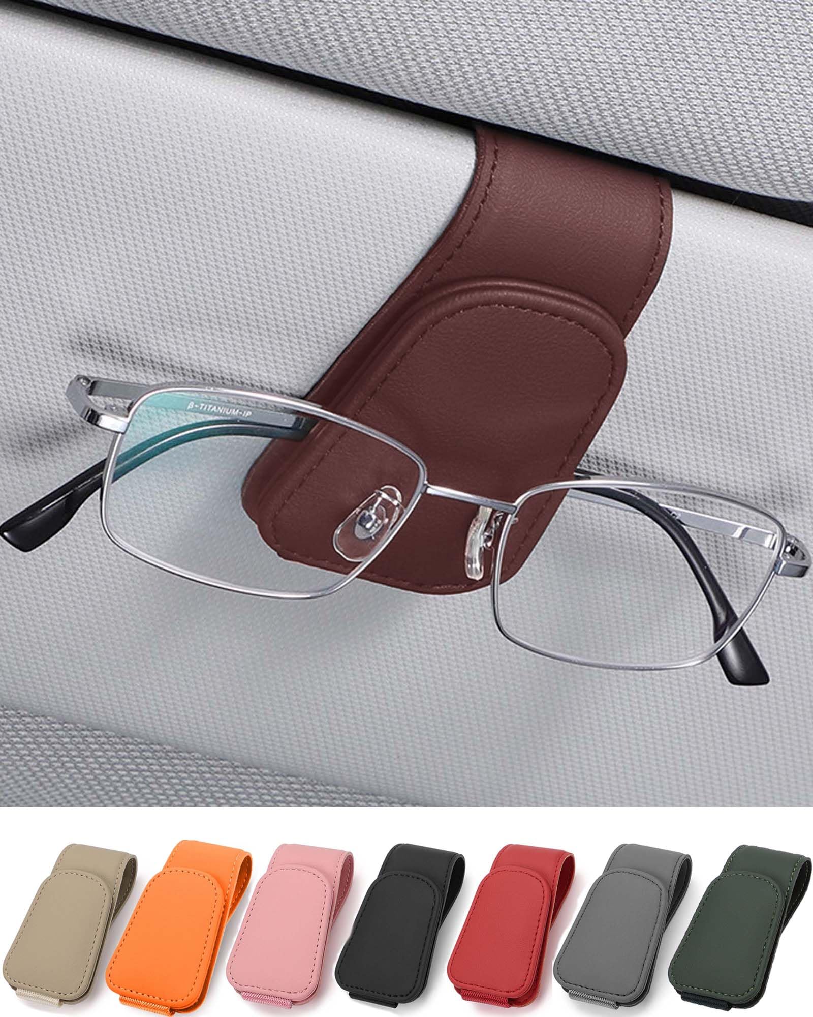 JEJA Brillenhalter für Auto Sonnenblende, Leder Sonnenbrillen Halterung für Auto Visier Zubehör, Ticket-Kartenclip, Burgunderrot JEJA Brillenhalter für Auto Sonnenblende, Leder Sonnenbrillen Halterung für Auto Visier Zubehör, Ticket-Kartenclip, Burgunderrot von JEJA