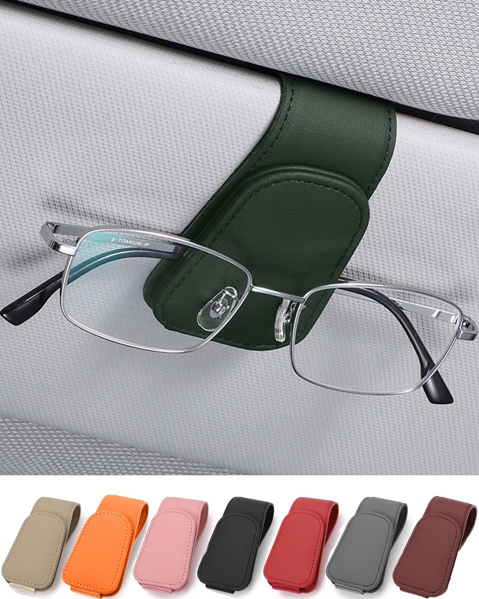 JEJA Brillenhalter für Auto Sonnenblende, Leder Sonnenbrillen Halterung für Auto Visier Zubehör, Ticket-Kartenclip, Grün JEJA Brillenhalter für Auto Sonnenblende, Leder Sonnenbrillen Halterung für Auto Visier Zubehör, Ticket-Kartenclip, Grün von JEJA
