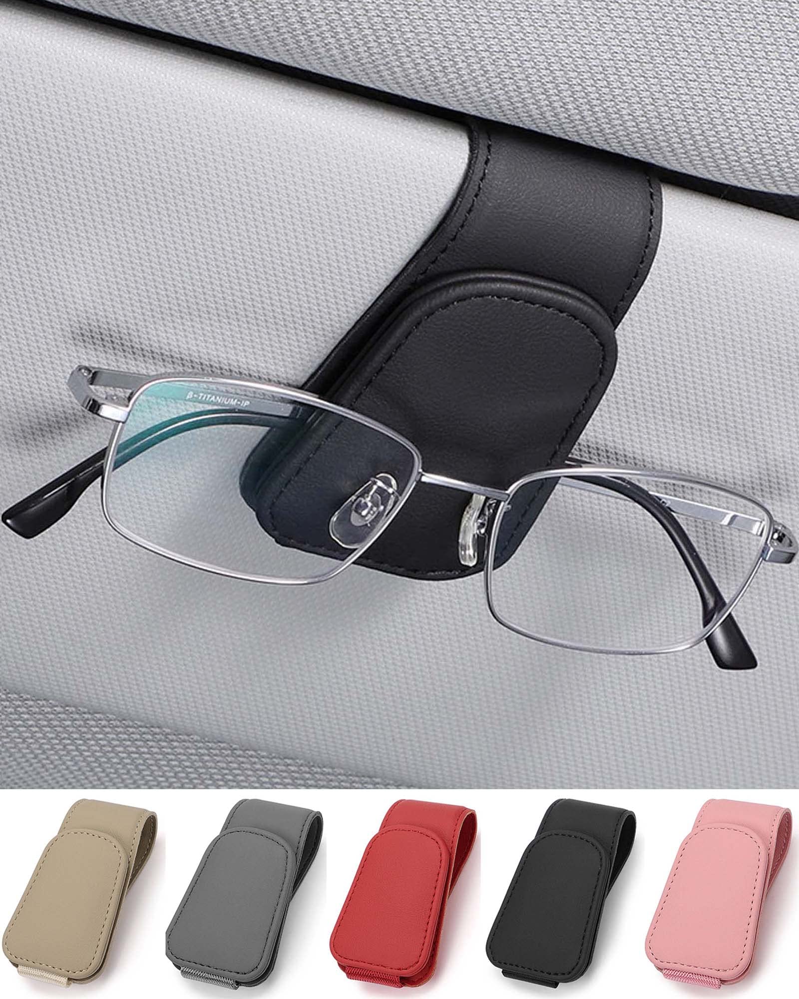 JEJA Brillenhalter für Auto Sonnenblende, Leder Sonnenbrillen Halterung für Auto Visier Zubehör, Ticket-Kartenclip, Schwarz JEJA Brillenhalter für Auto Sonnenblende, Leder Sonnenbrillen Halterung für Auto Visier Zubehör, Ticket-Kartenclip, Schwarz von JEJA