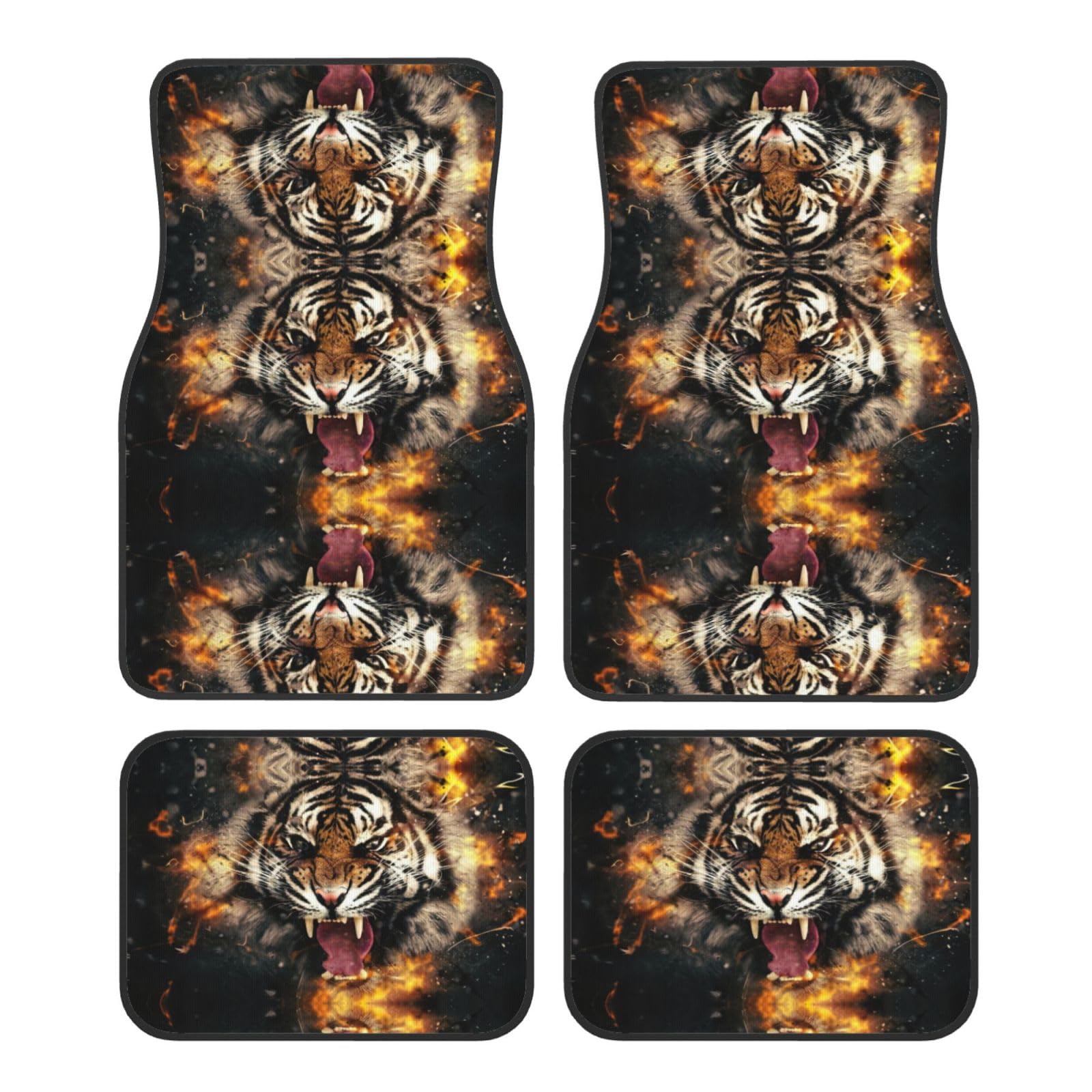 Auto-Teppichmatten-Set mit brüllendem Tiger-Druck, Premium-Qualität, Teppich-Fußmatten für Autos, Autozubehör Auto-Teppichmatten-Set mit brüllendem Tiger-Druck, Premium-Qualität, Teppich-Fußmatten für Autos, Autozubehör von JEJEA