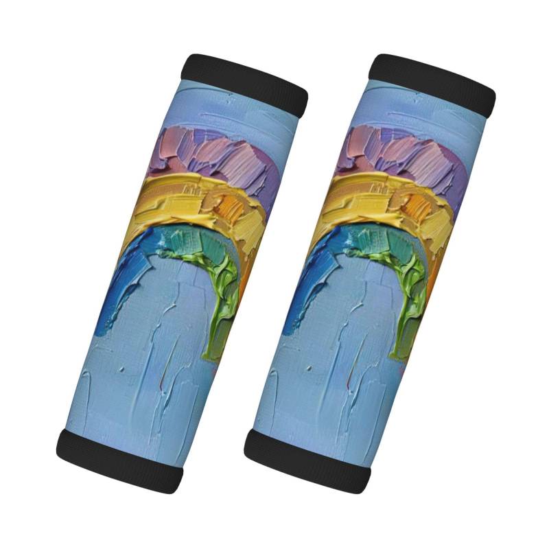 Gepäckgriff-Wickel mit kleinem Regenbogen-Druck, 2 Stück, Gepäckkennzeichnungen, Markierungen für Gepäck, Koffer von JEJEA