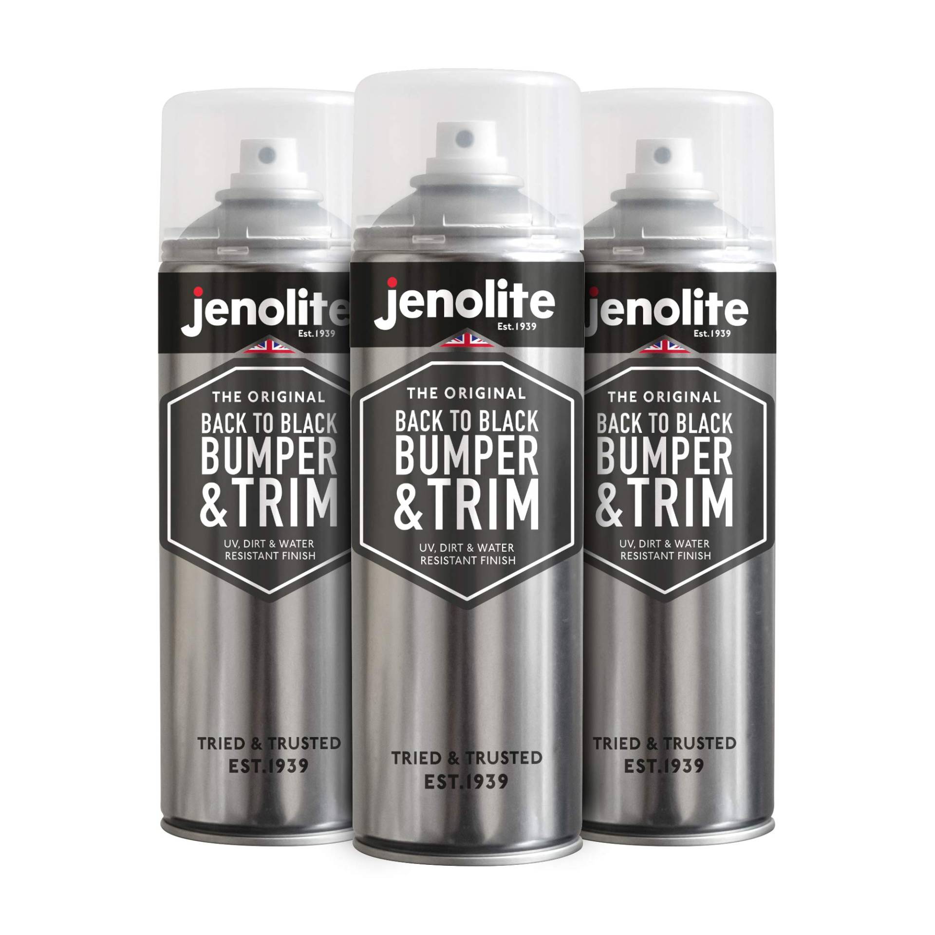 JENOLITE 3 x Back to Black Bumper & Trim – 3 x 500 ml (Restauriert und schützt Stoßstangen, Zierleisten und Gummi) von JENOLITE