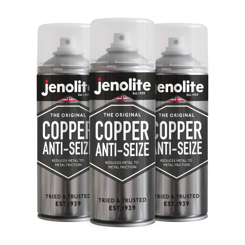 JENOLITE Kupfer Anti-Seize – 3 x 400ml (sehr temperaturbeständig, schützt vor Korrosion und Anfall, verhindert Bremsenquietschen) von JENOLITE