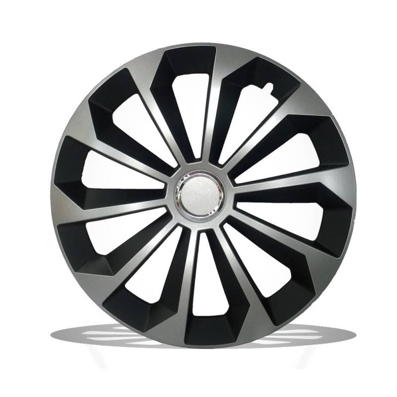4er SET Radkappen Radblenden Radzierblenden FAME SCHWARZ / SILBER Größe UNIVERSAL (15 ZOLL) von Homry