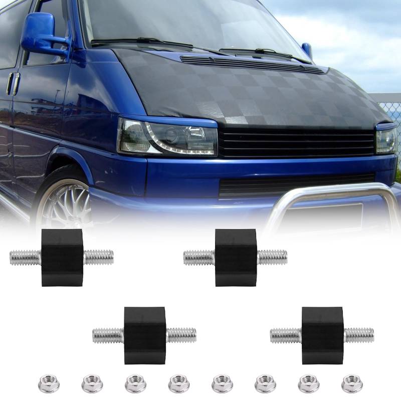 JESTOP 4* Halter Gummilager Gummipuffer Mit Muttern für Galaxy Alhambra Sharan VW T4, Ladeluftkühler Unterfahrschutz T4 OEM Part N191201256 191201256 von JESTOP