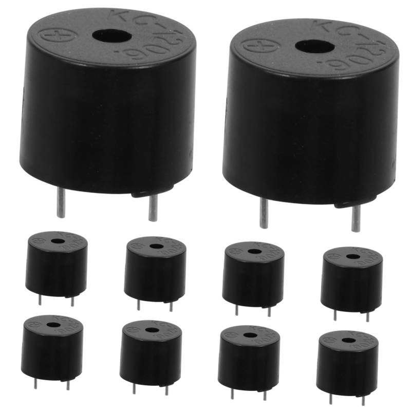 JEWEDECO 10St 5V Summer Elektronischer Alarm piezoelektrischer Tonalarm hoher Dezibel-Alarm Piepser the summe Elektronischer Summer Alarmton piezoelektrischer Tonsummer Abs Black von JEWEDECO