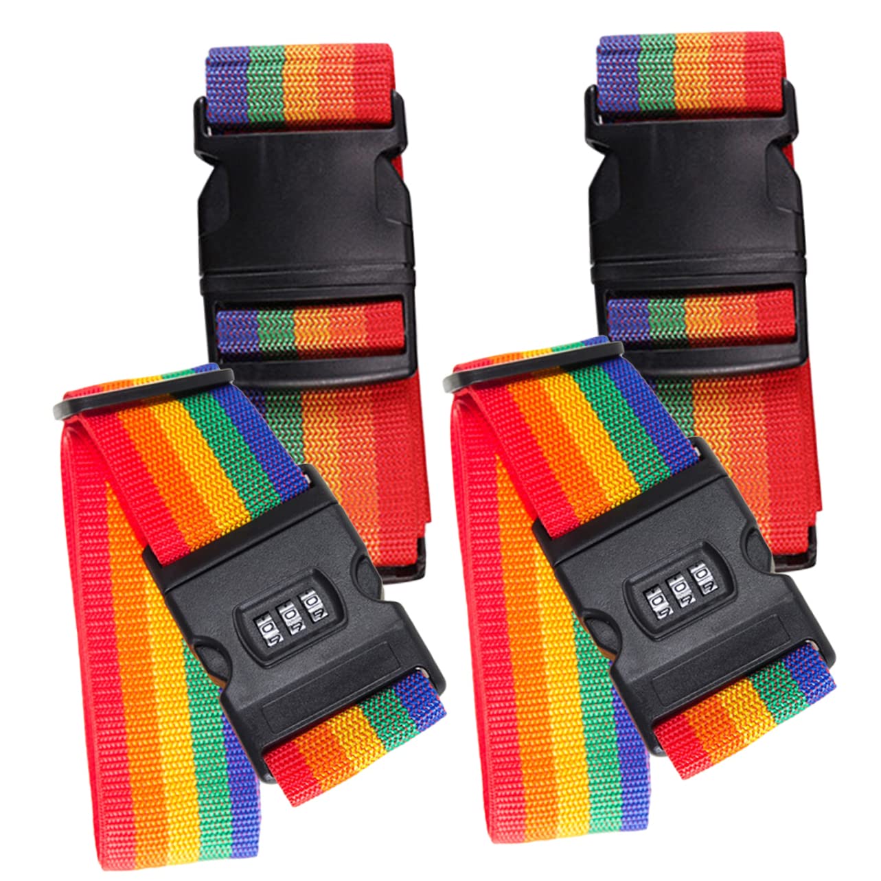 JEWEDECO Koffergurte Für Koffer 4er Set Koffergurte Regenbogenfarben Verstellbare Gepäckgurte Für Sicheres Reisen 2 Meter Lang Ideal Für Kofferbindung Und Gepäckorganisation Kofferband Gurt JEWEDECO Koffergurte Für Koffer 4er Set Koffergurte Regenbogenfarben Verstellbare Gepäckgurte Für Sicheres Reisen 2 Meter Lang Ideal Für Kofferbindung Und Gepäckorganisation Kofferband Gurt von JEWEDECO
