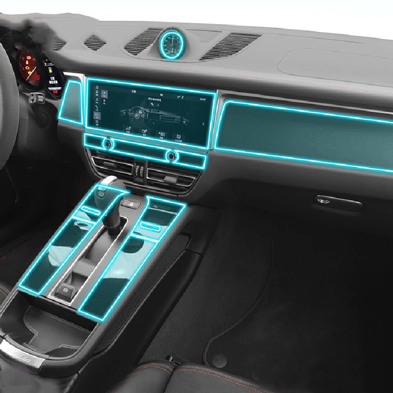 JEZOE Autoinnenraum Mittelkonsole Transparente TPU-Schutzfolie GPS-Navigationsfolie, für Porsche Macan 2022 Zubehör von JEZOE