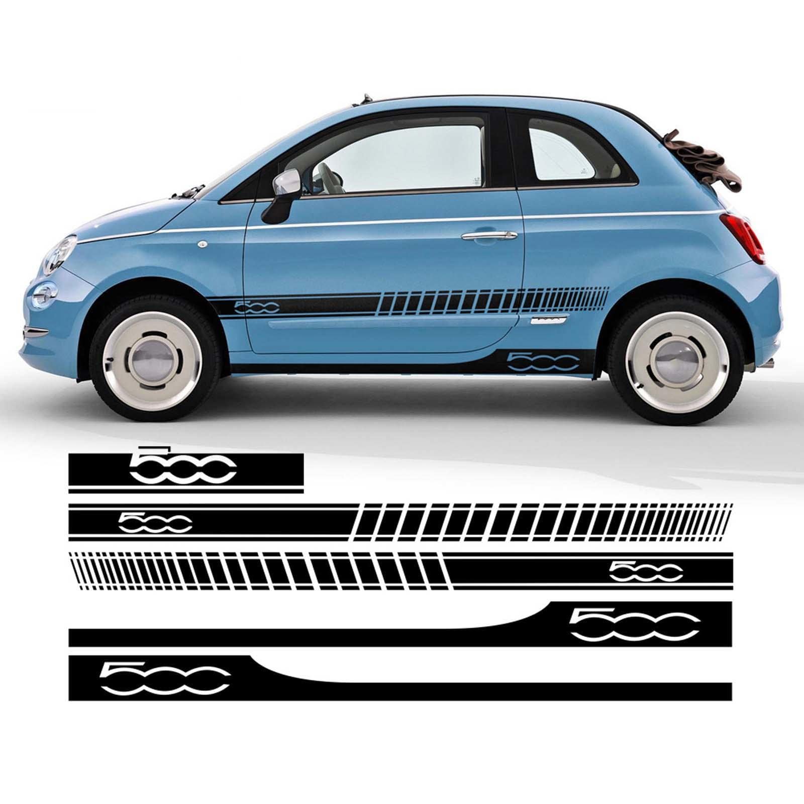 JEZOE Autotür Seitenstreifen Rock Hood Cover Aufkleber Vinyl Body Kit Aufkleber, für FIAT 500 Abarth 595 695 500C 500e Vintage Zubehör JEZOE Autotür Seitenstreifen Rock Hood Cover Aufkleber Vinyl Body Kit Aufkleber, für FIAT 500 Abarth 595 695 500C 500e Vintage Zubehör von JEZOE