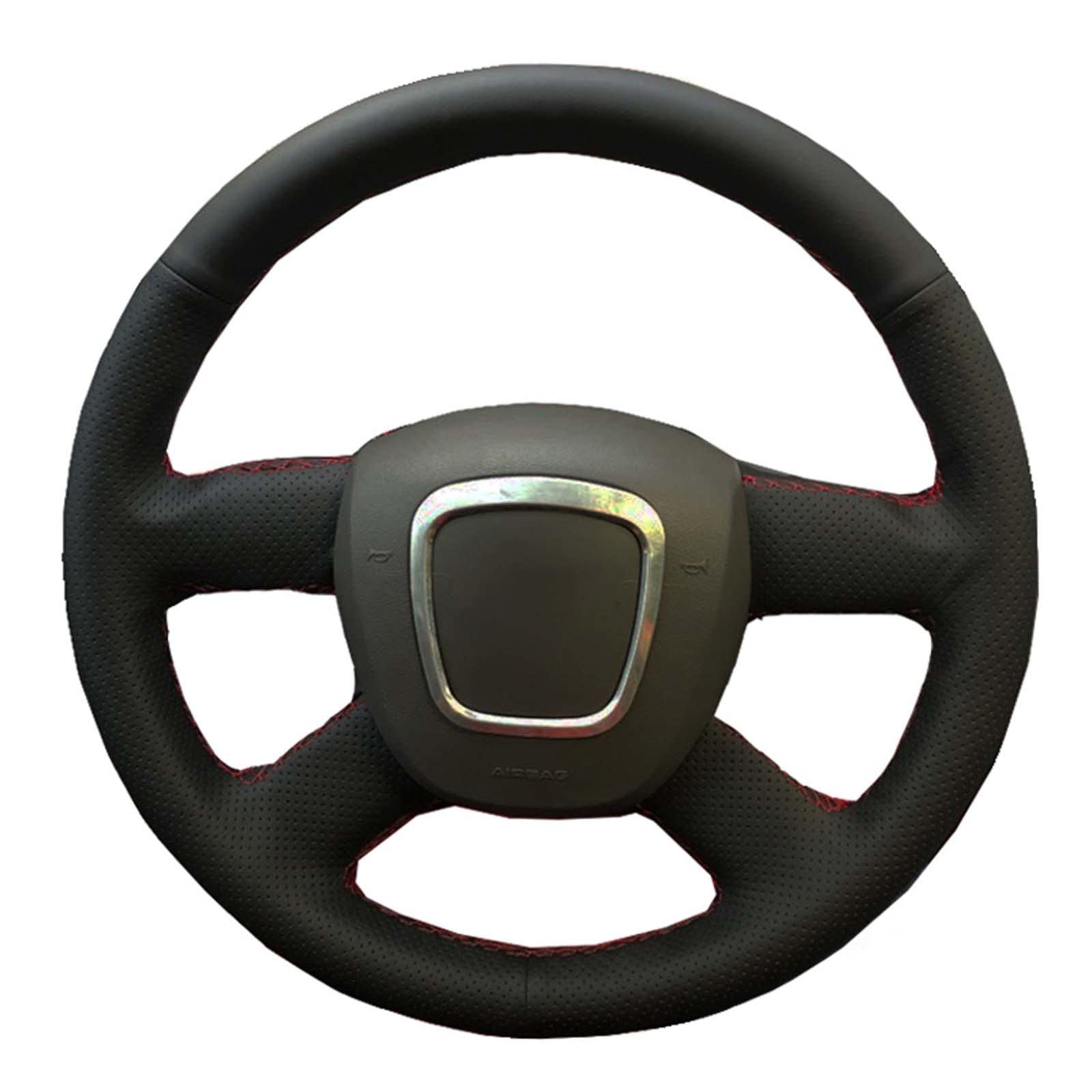 JEZOE Handgenähter Lenkradbezug aus Leder, für Audi A3 8P Sportback A4 B8 A4 B7 A6 C6 4-Speichen 2003 2004 2005-2011 2012 JEZOE Handgenähter Lenkradbezug aus Leder, für Audi A3 8P Sportback A4 B8 A4 B7 A6 C6 4-Speichen 2003 2004 2005-2011 2012 von JEZOE