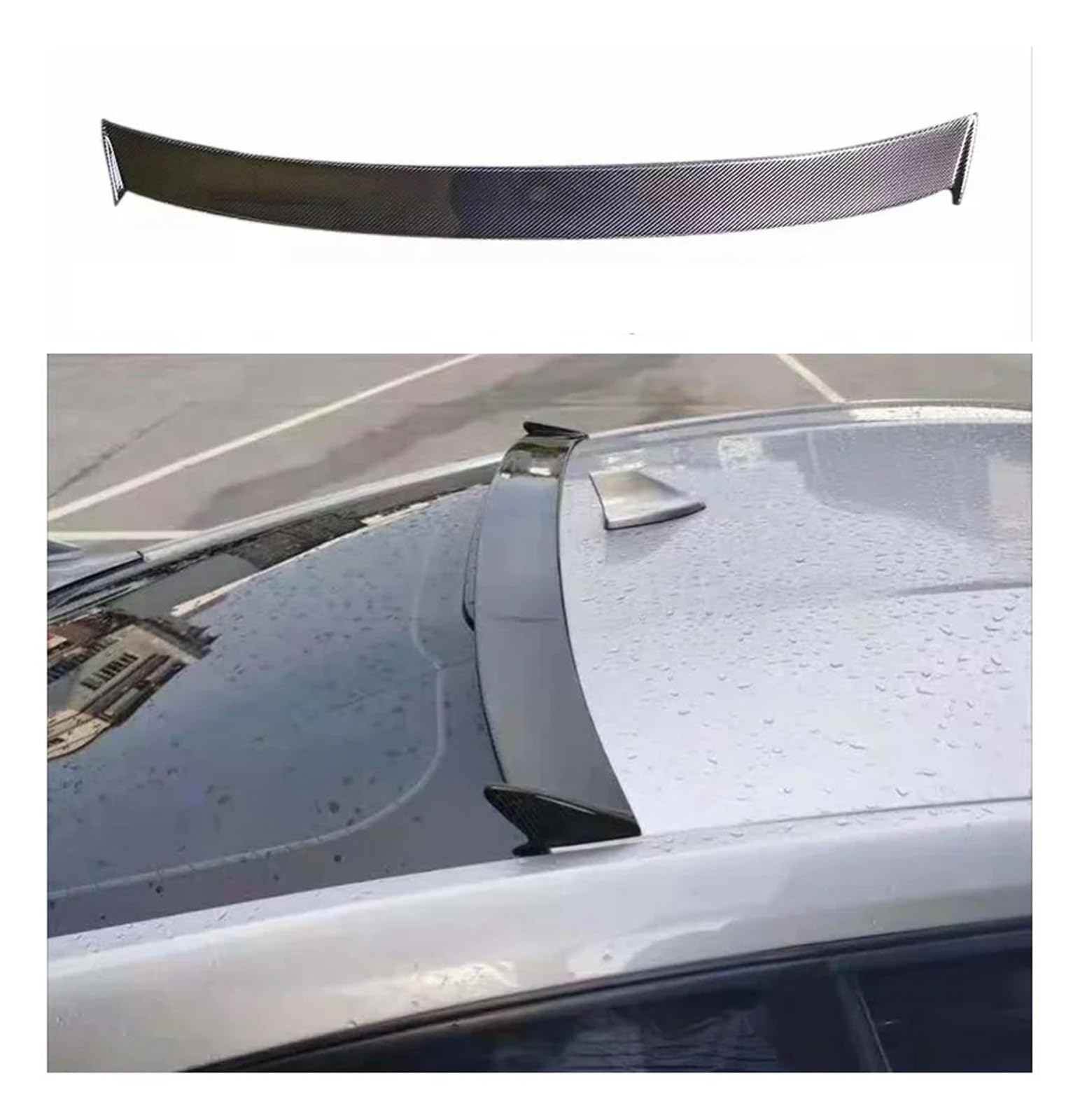 ABS/Carbonfaser-Heckdachspoiler Kompatibel for Mustang 2015 2016 2017 2018 2019 2020 2021(Bright black) von JFAQIPEI