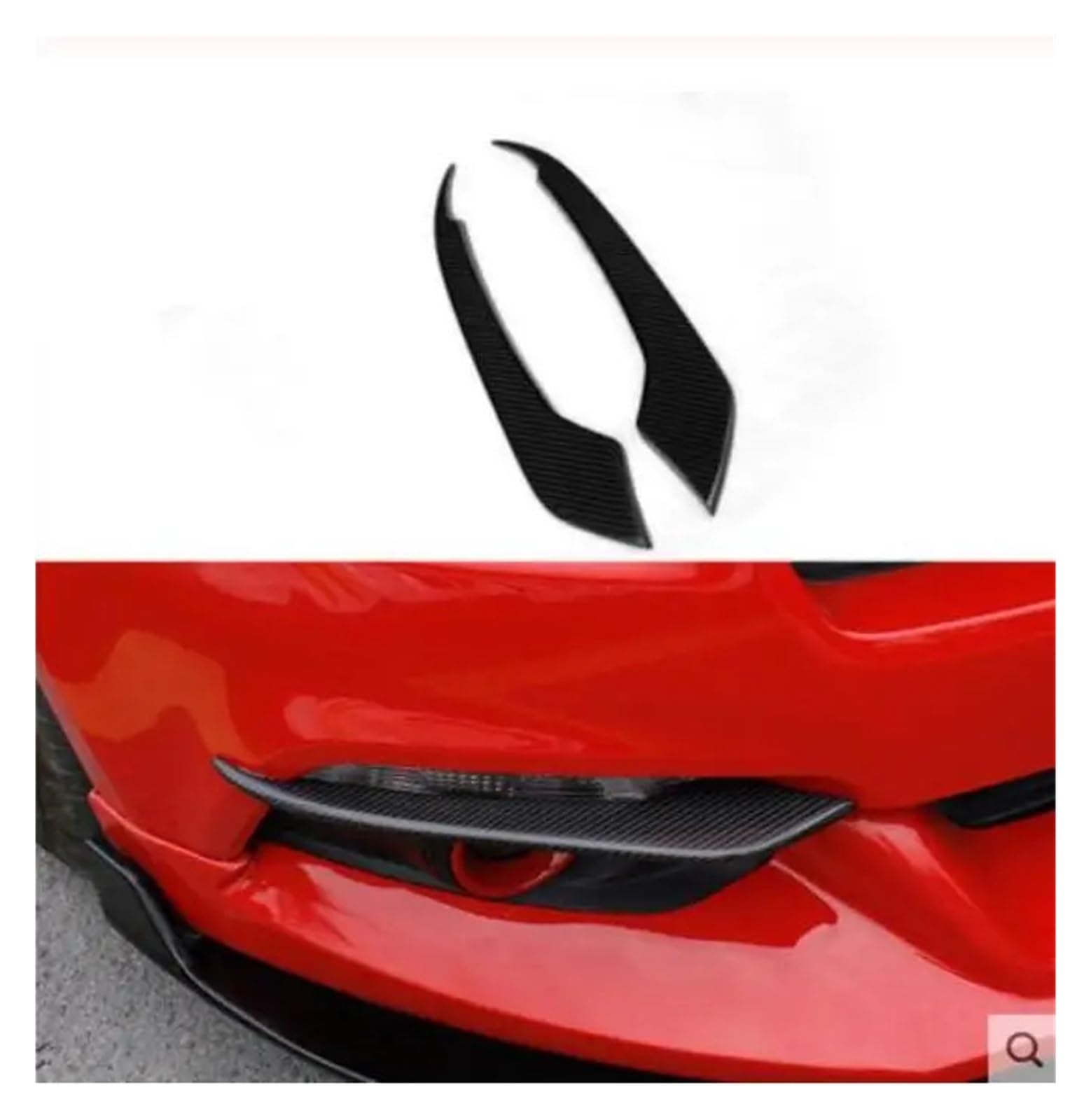 Carbon Fiber ABS Auto Front Stoßstange Splitter Seite Schürzen Winglet Flügel Kompatibel for Mustang 2015 2016 2017(Carbon Fiber1) von JFAQIPEI