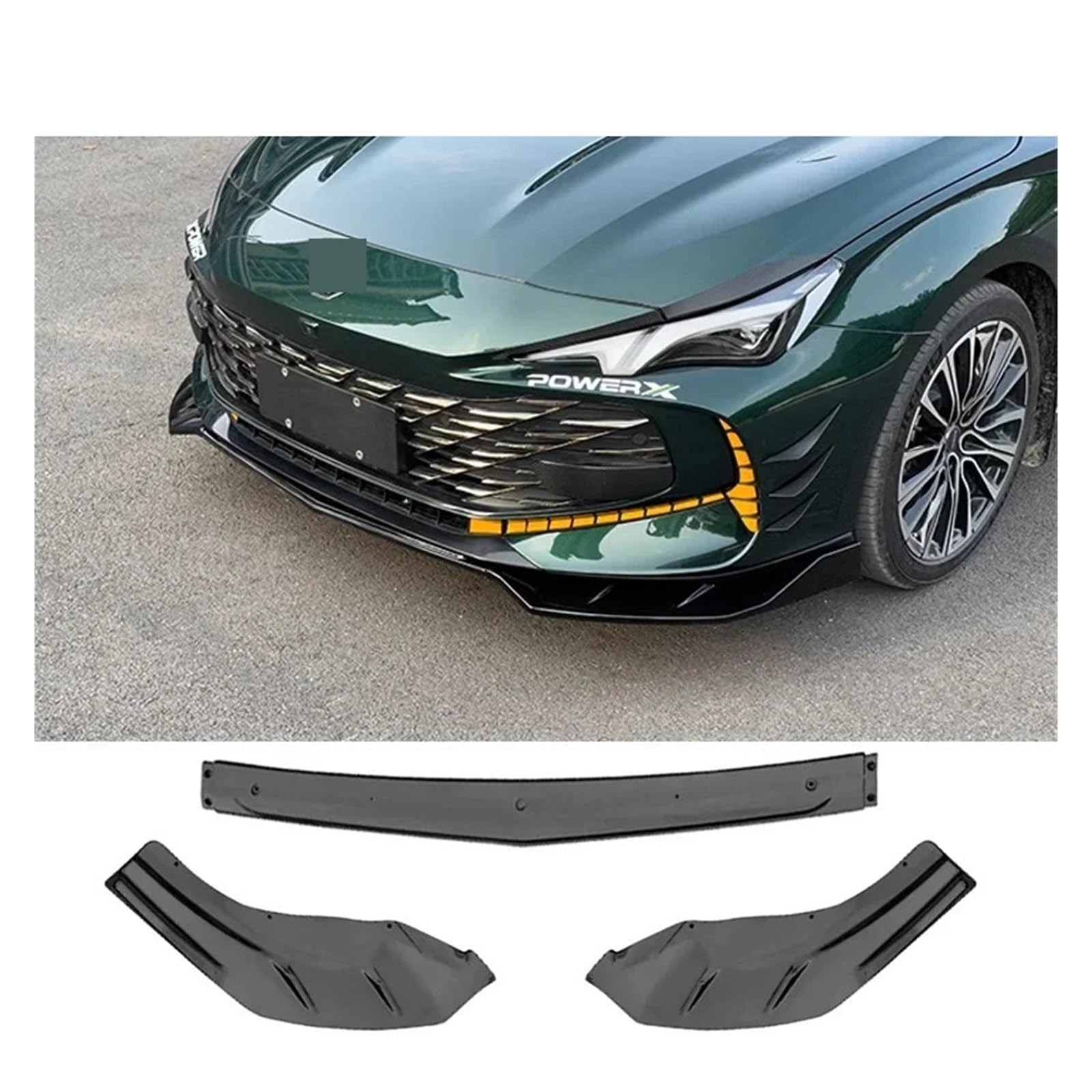 Frontschweller Kompatibel for MG 7 Splitter Auto Body Kit 2023 2024 Stoßstangenlippenspoiler Zubehör Transform Style(Type B Glossy Black) von JFAQIPEI