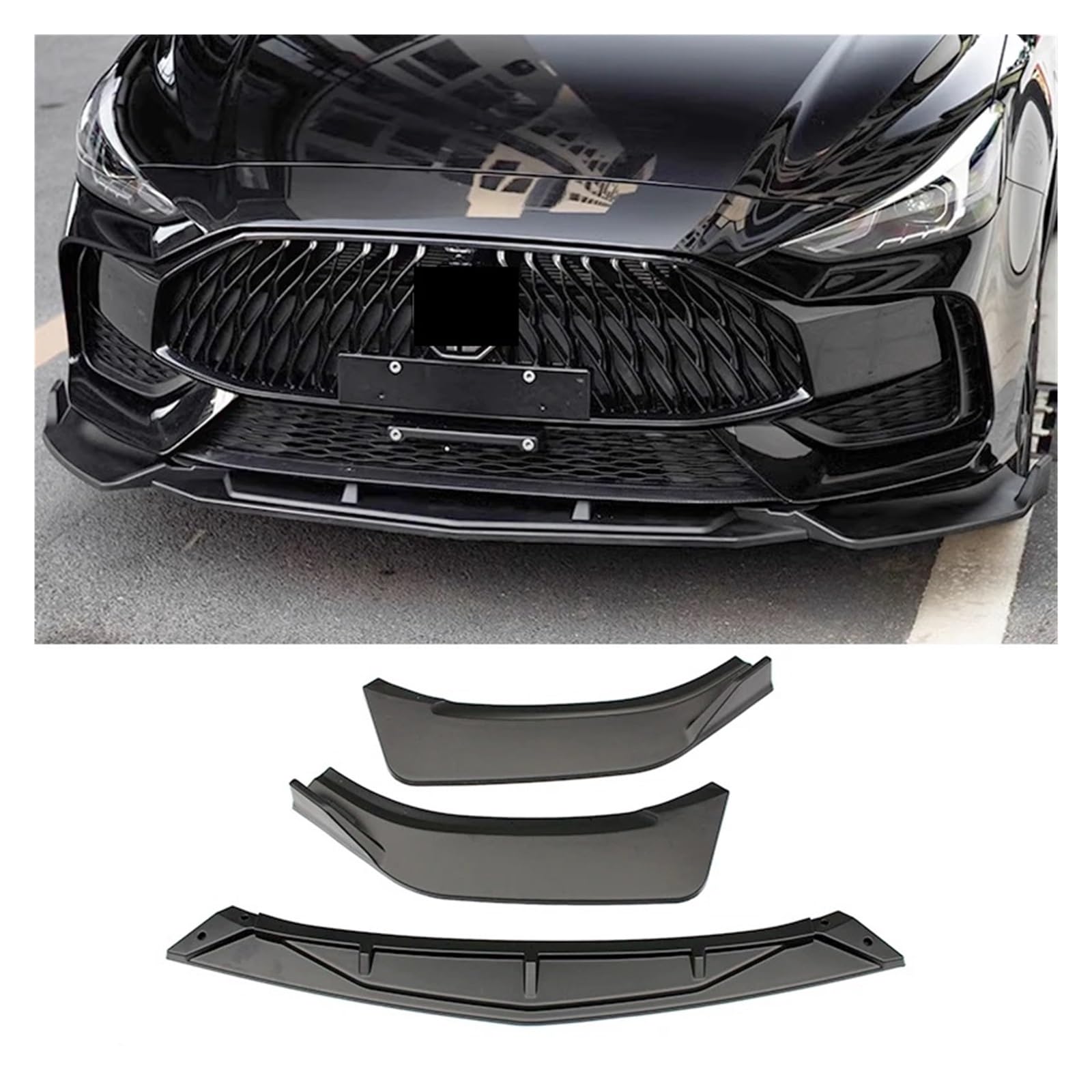 Frontspoiler for Morris Garagen 5, Frontschürzen-Splitter, kompatibel mit MG GT 5 2021 bis 2023, Karosserie-Kit, Zubehör im Transform-Stil(Type Y Matt Black) von JFAQIPEI