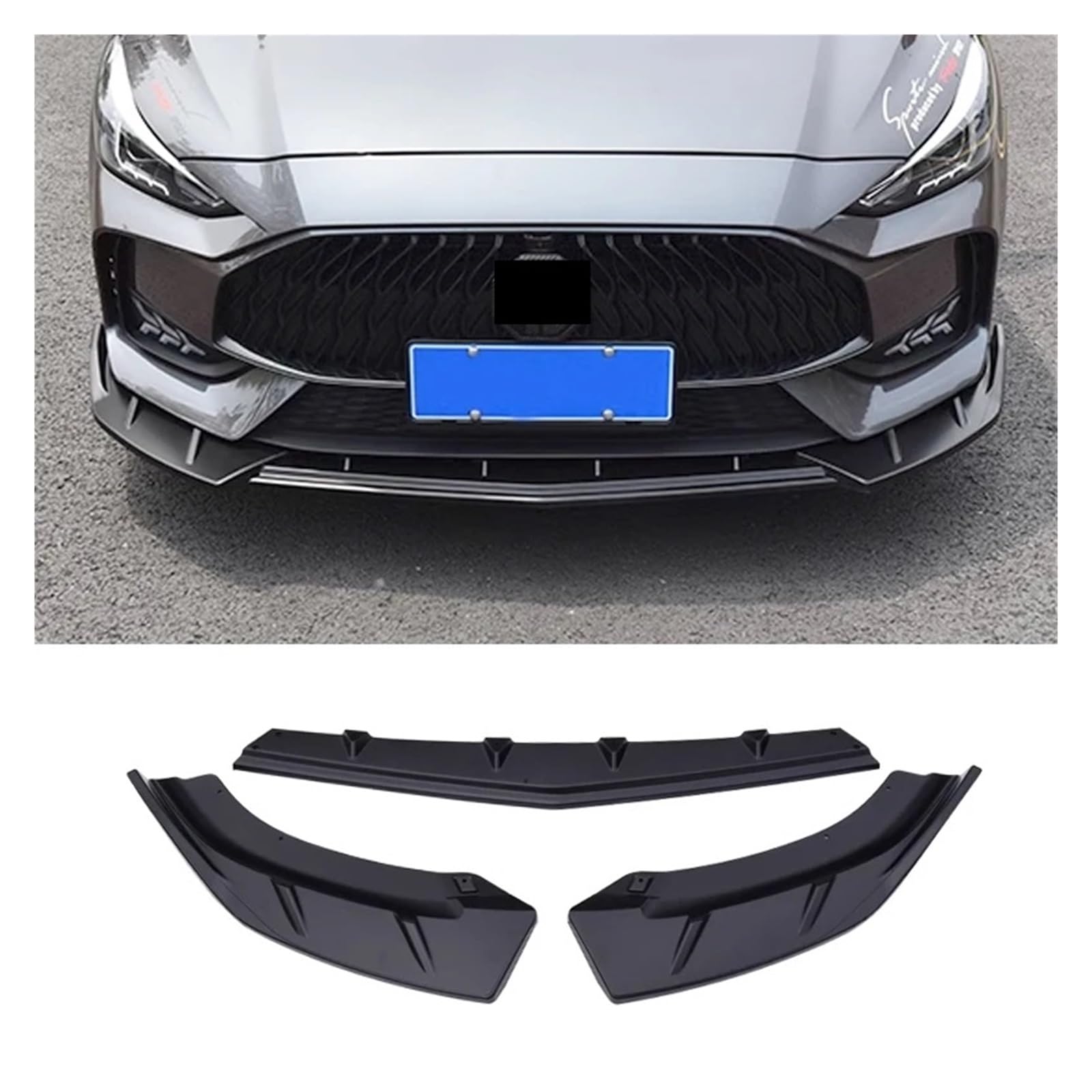 Frontspoiler for Morris Garagen 5, Frontschürzen-Splitter, kompatibel mit MG GT 5 2021 bis 2023, Karosserie-Kit, Zubehör im Transform-Stil(Type Z Matt Black) von JFAQIPEI