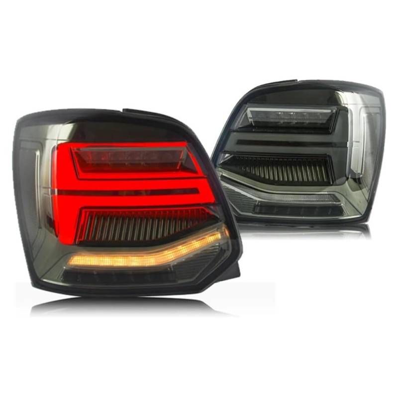 JFENGNB Auto Rückleuchten für VW Polo 2011-2017, Bremslicht Blinker Links Rechts Heckleuchte Rücklicht Rückleuchte Rücklichter Ersatz Zubehör,D/Black Right von JFENGNB