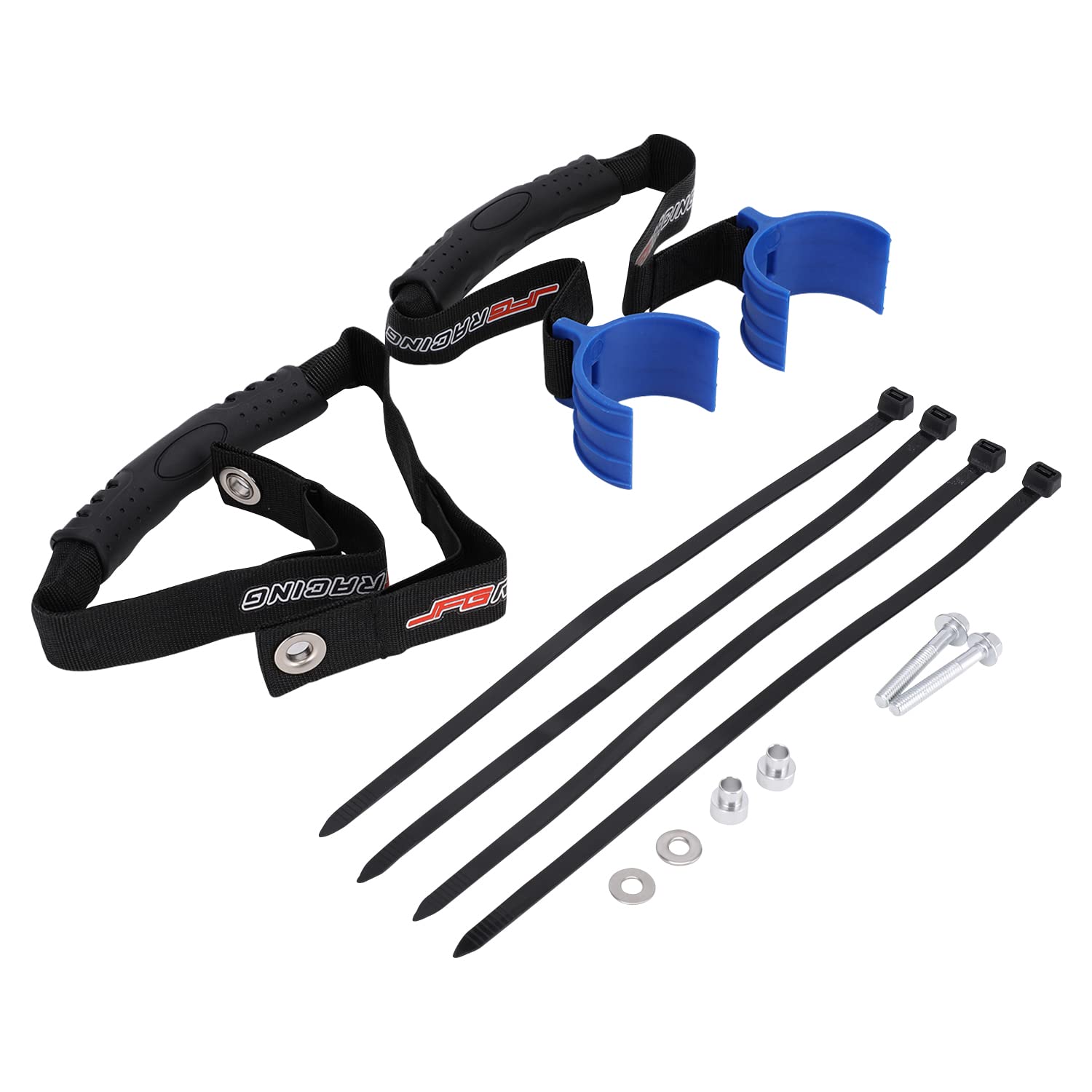 Dirt Bike Front Rear Rescue Strap mit Grab Handle Pull Drag Belt Adjustment Universal für Motorrad Pit Bike Off Road Motocross Blau von JFG RACING