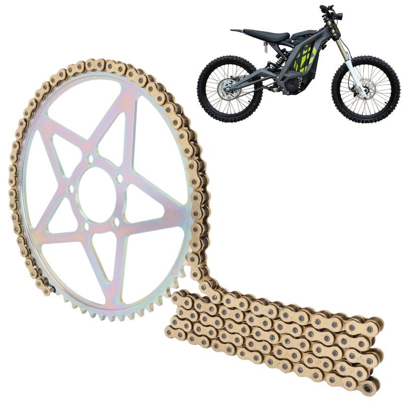 JFG RACING Kettenradkette, 112 Motorrad-Antriebskette + 58 Zähne Kettenrad für Sur-Ron S/X Elektromotorrad Sur Ron Light Bee Talaria Sting von JFG RACING