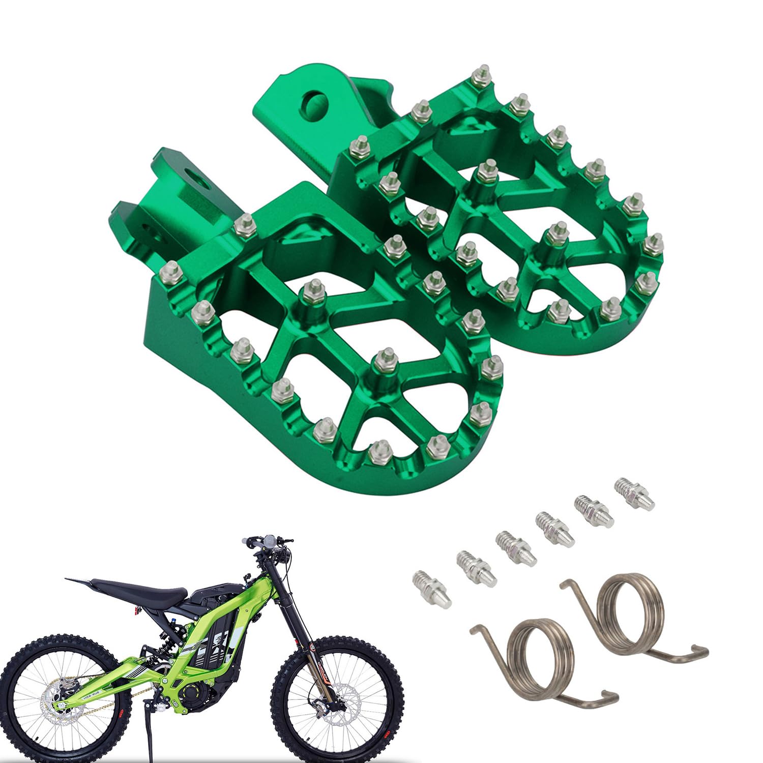 Dirt Bike Fußrasten,Motorrad Fußrasten Breite Fußrasten CNC Aluminiumlegierung für Sur Ron Light Bee S/X X160 X260 CRF150F CRF230F 2003-2019 Grün Dirt Bike Fußrasten,Motorrad Fußrasten Breite Fußrasten CNC Aluminiumlegierung für Sur Ron Light Bee S/X X160 X260 CRF150F CRF230F 2003-2019 Grün von JFG RACING