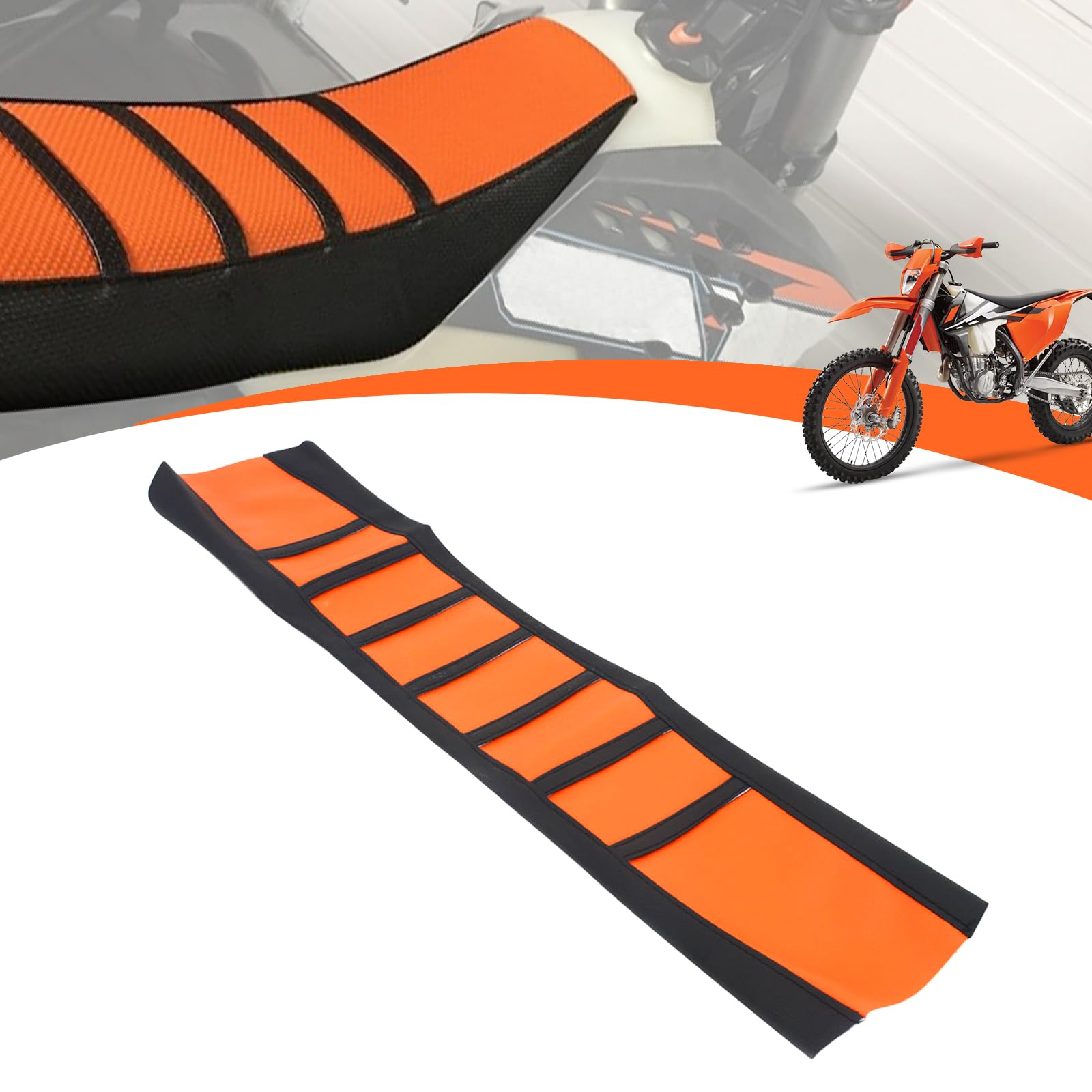 JFG RACING Dirt Bike Sitzbezug, Motorrad Anti-Rutsch-Pad Universal für Off-Road Pit Bike DRZ RM RMZ CRF CR XR KX KLX YZ TTR PW - Orange von JFG RACING