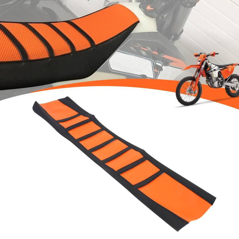 JFG RACING Dirt Bike Sitzbezug, Motorrad Anti-Rutsch-Pad Universal für Off-Road Pit Bike DRZ RM RMZ CRF CR XR KX KLX YZ TTR PW - Orange von JFG RACING