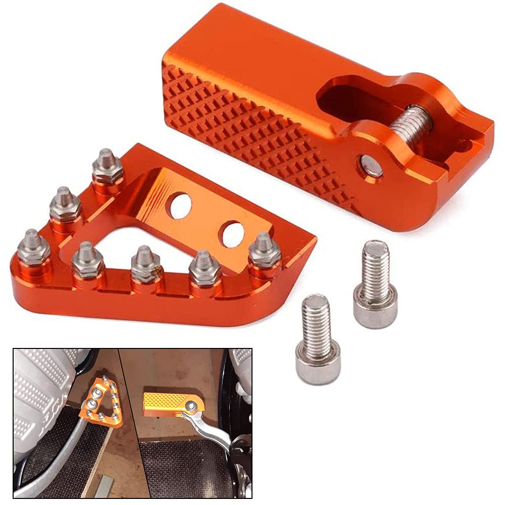 JFG RACING Motorrad CNC Bremspedal Hinterer Schritt + Schalthebel Hebelspitze Für SX SXF XCF 2015-2019, 125-501 ALL 2017-2019 (Orange) von JFG RACING