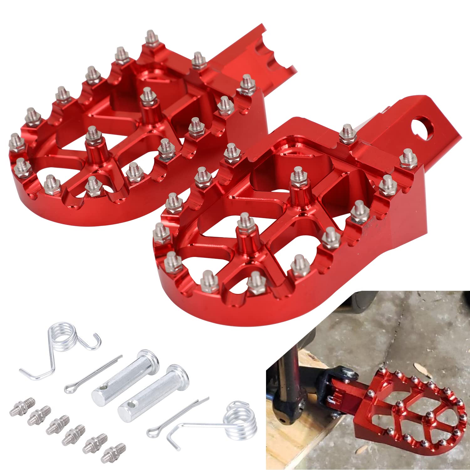 Motorrad Fußrasten CNC Aluminium für CRF XR CR 50 70 80 100 125 CT200U Mini Bike SSR RFZ BETA Pit Bike-Rot Motorrad Fußrasten CNC Aluminium für CRF XR CR 50 70 80 100 125 CT200U Mini Bike SSR RFZ BETA Pit Bike-Rot von JFG RACING