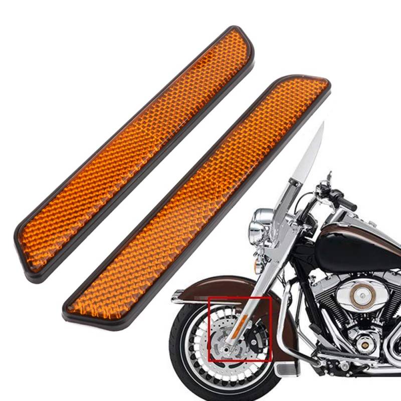 JFG RACING Motorrad-Gabelreflektor, Seitenreflektor, 2 Stück, vorne für alle Unterschenkel, Slide-Orange von JFG RACING