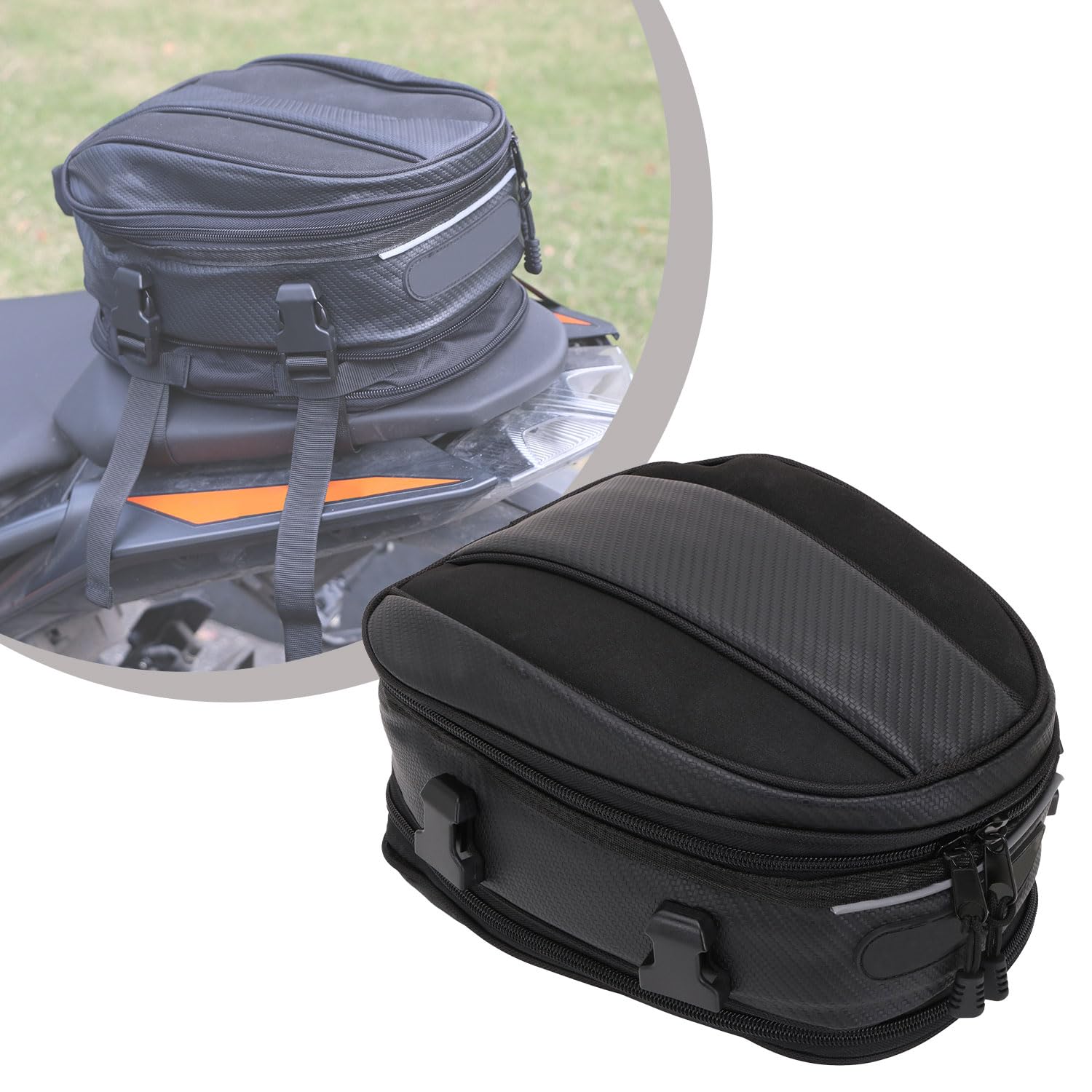 JFG RACING Motorrad Hecktasche,Sozius Rucksack Klein Motorrad Hecktasche Abnehmbar Gepäcktasche Satteltasche Multifunktionstasche PU-Leder Fahrradtasche Sport Rucksack JFG RACING Motorrad Hecktasche,Sozius Rucksack Klein Motorrad Hecktasche Abnehmbar Gepäcktasche Satteltasche Multifunktionstasche PU-Leder Fahrradtasche Sport Rucksack von JFG RACING