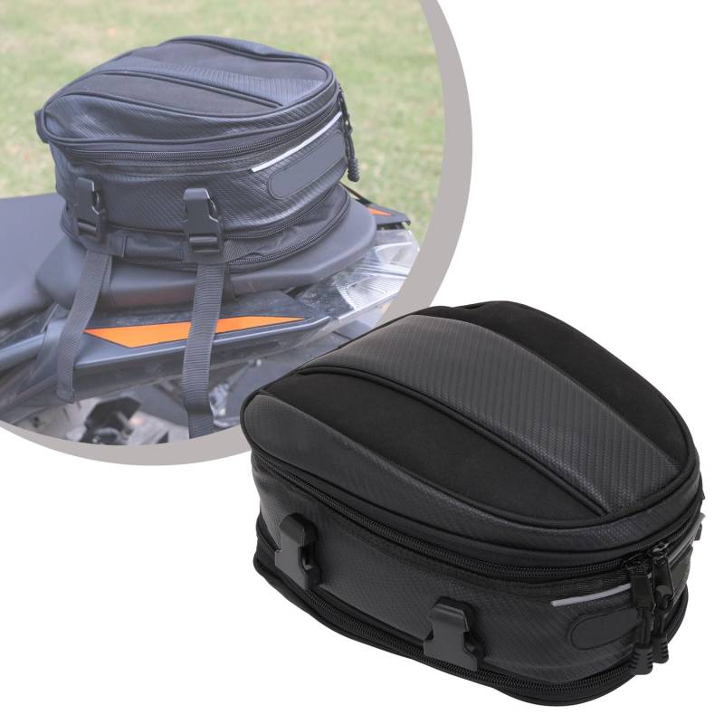 JFG RACING Motorrad Hecktasche,Sozius Rucksack Klein Motorrad Hecktasche Abnehmbar Gepäcktasche Satteltasche Multifunktionstasche PU-Leder Fahrradtasche Sport Rucksack von JFG RACING