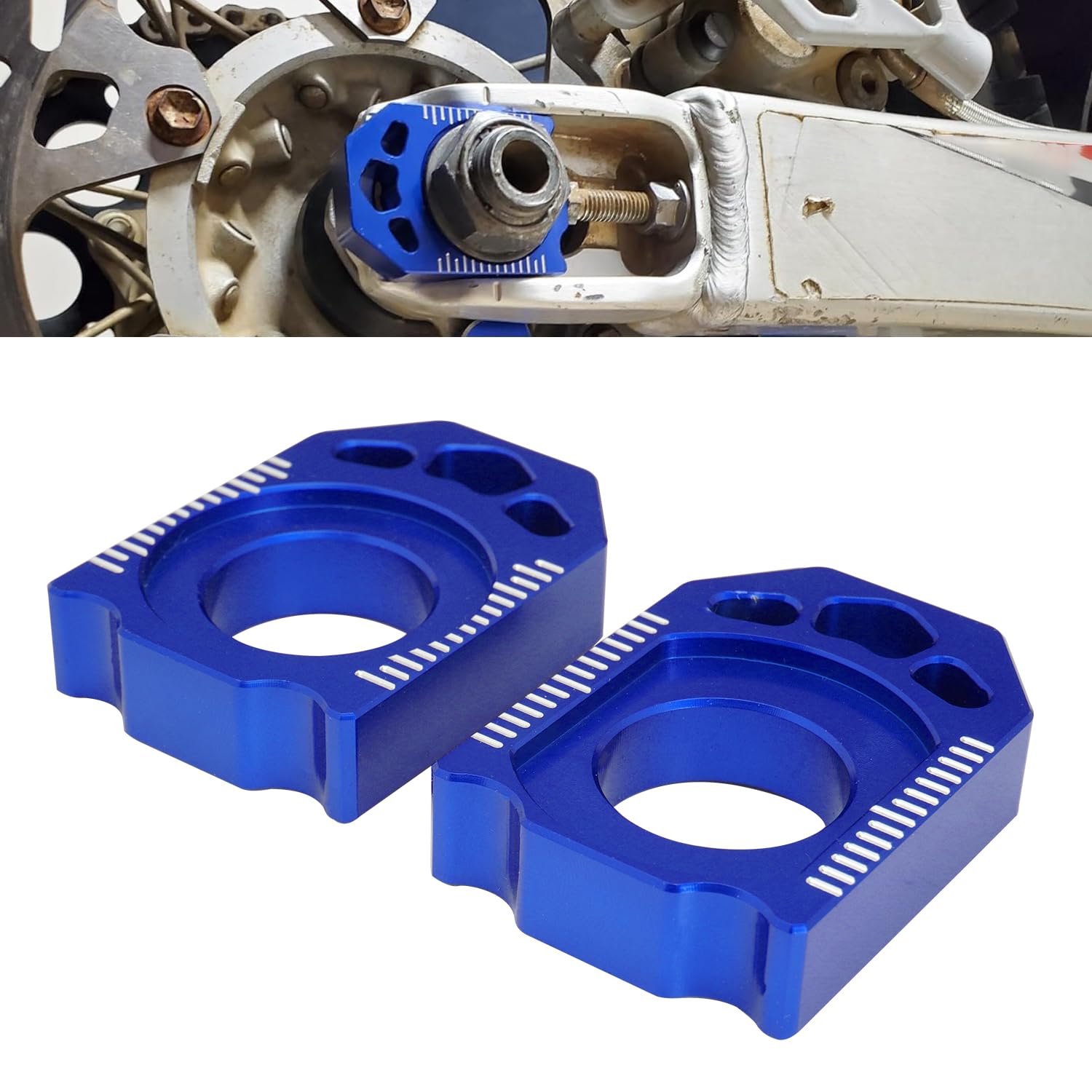 JFG RACING Motorrad Hinterachsblöcke Kettenspanner CNC für YZ125 YZ250 YZ250F YZ250X YZ250FX YZ450F WR250F WR450F WR250R WR250X -Blau JFG RACING Motorrad Hinterachsblöcke Kettenspanner CNC für YZ125 YZ250 YZ250F YZ250X YZ250FX YZ450F WR250F WR450F WR250R WR250X -Blau von JFG RACING