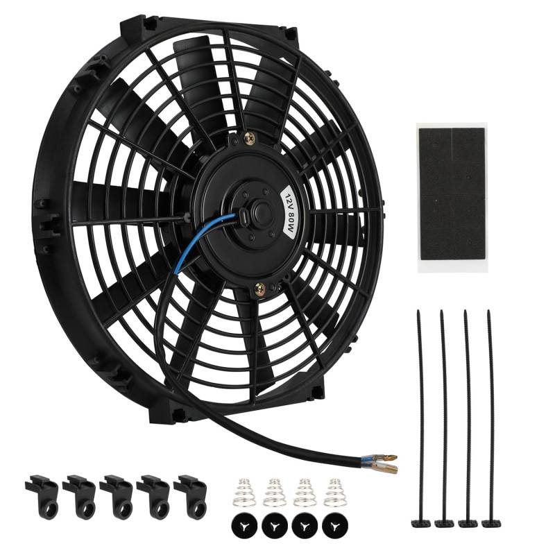 JFG RACING Motorrad Kuehlerluefter,12 V 80 W, Motorrad Motor Kuehler Kuehlluefter Ölkühler Wasserkühler Lüfter für Motocross ATV UTV Quad Go-Kart Pit Dirt Bike von JFG RACING