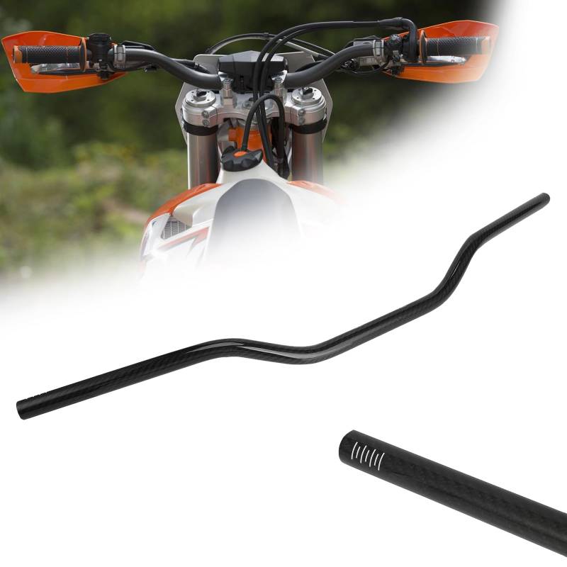 Motorrad Lenker 22 mm,Lenker Carbonfaser Verstärkt für YZF CRF EXC KLX KXF RMZ DRZ Pit Bike Dirt Bike Enduro Supermoto ATV Quad von JFG RACING