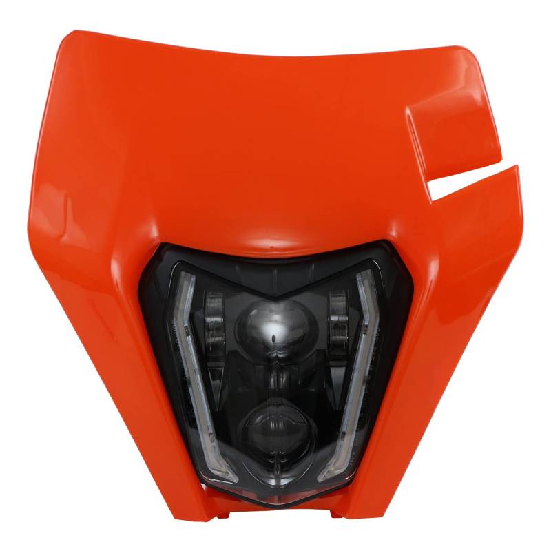 JFG RACING Motorrad Scheinwerfer,E24 Tagfahrlicht Motorrad Lichtmaske LED für SX SXF XC XCF XCW EXC EXC SMC SMCR Dirt Bike Motocross Enduro Supermoto-Orange von JFG RACING