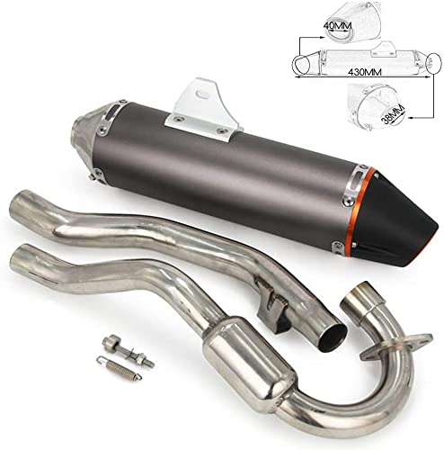 Motorrad Auspuff Motorrad Slip-On Auspuff Full System Schalldämpferlänge 43cm Anschlussdurchmesser 3,8cm For CRF150F CRF230F 2003-2013 - Titanium von JFG RACING