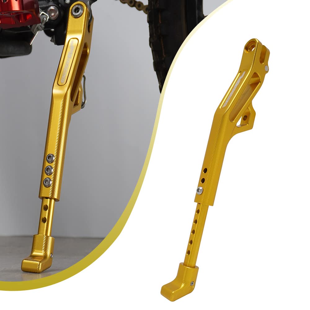 JFG RACING Motorrad Ständer,Verstellbarer Motorrad Seitenstaender Fußstütze Parkbeinstütze Staender Hinterrad für Sur Ron Light Bee S/X Segway X160/X260-Gold von JFG RACING