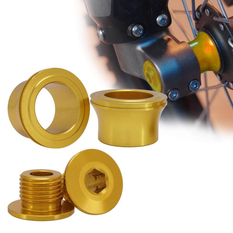 JFG RACING Vorderradnaben Abstandshalter + Vorderachsmutter, M16 x 1,5P Achse Kontermutter Schrauben,Motorrad Radnabe Abstandshalter Sur-Ron Sur Ron Surron Light Bee-Gold von JFG RACING
