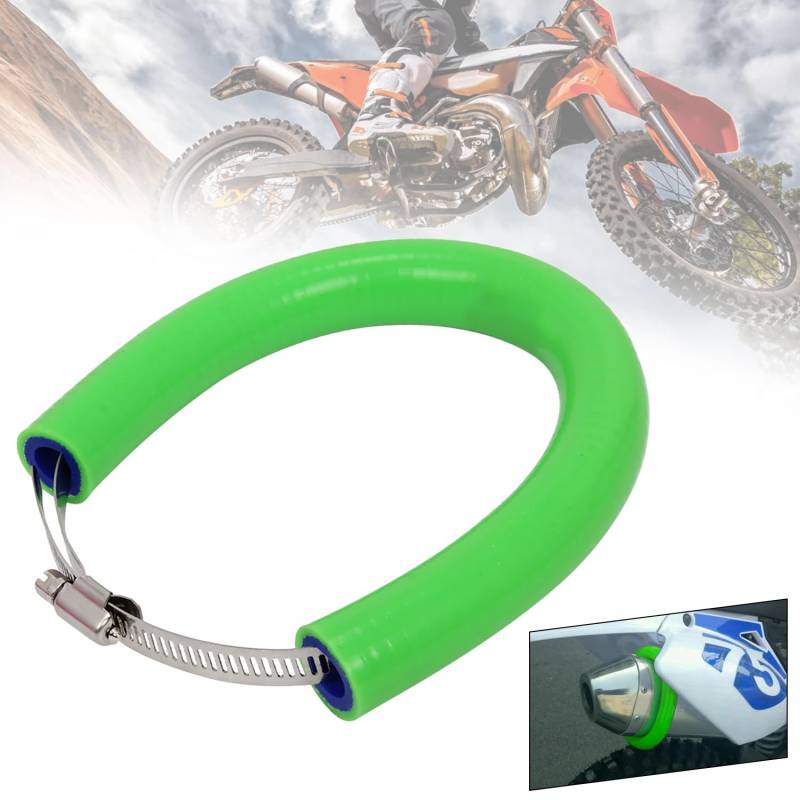 Motorrad Auspuff Ring,Auspuff Schutzring Universal Motorrad Protector Kann Abdeckung Für Dirt Bike Motocross Supermoto Endro - Grün von JFG RACING