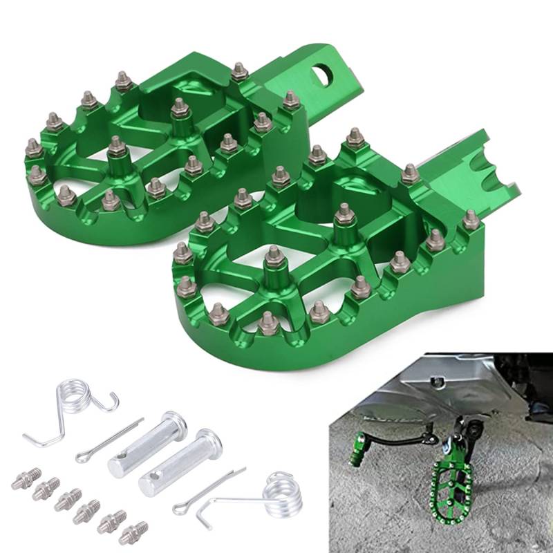 Motorrad Fußrasten CNC Aluminium für CRF XR CR 50 70 80 100 125 CT200U Mini Bike SSR RFZ BETA Pit Bike-Grün von JFG RACING