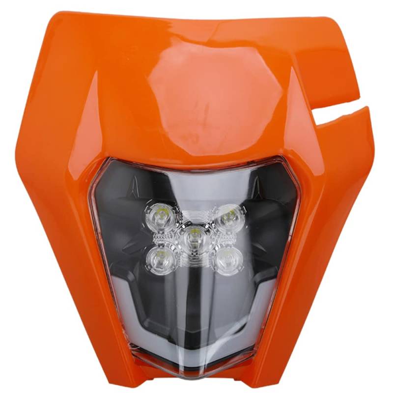 JFG RACING Motorrad Scheinwerfer LED Universal Scheinwerfer Verkleidung Licht Scheinwerfer Für EXC250 SX250 SXF250 EXC450 SX350 SXF450 EXC525 640LC4 Dirt Bike Motocross Enduro Supermoto-Orange von JFG RACING