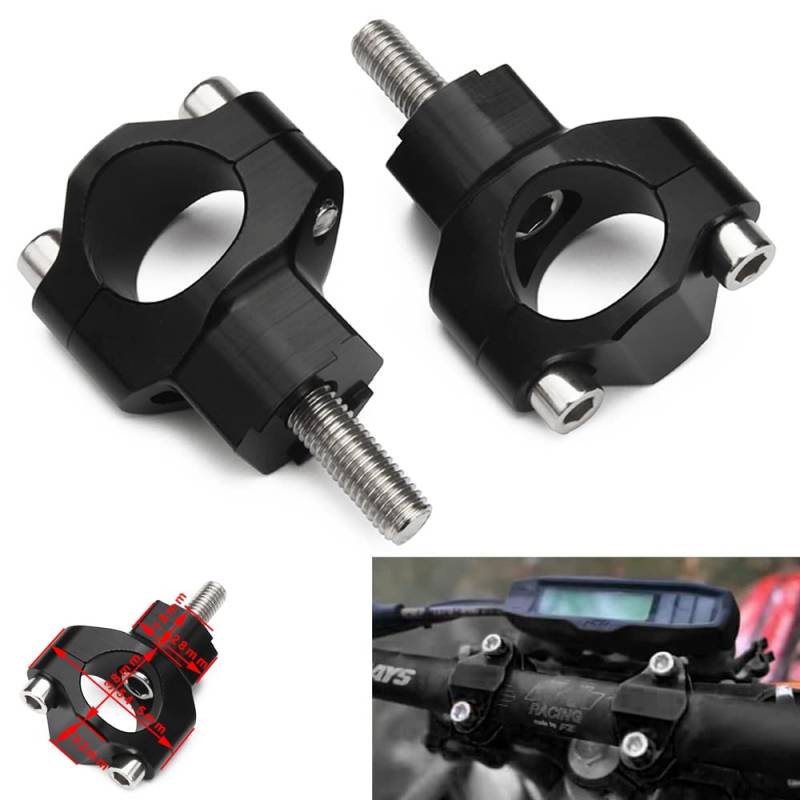 Lenkererhöhung Motorrad 28mm,Riser Lenkerbefestigung für 125-530 SX SXF EXC XCW EXCF 2000-2016-Schwarz von JFG RACING