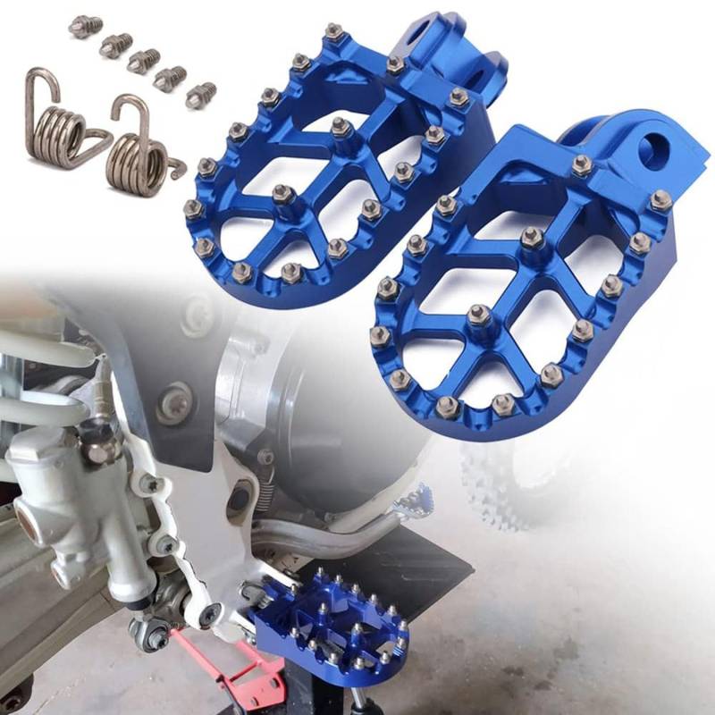 Motorrad Fußrasten,CNC Aluminium Fußrasten für TC65 17-23 TC85 14-24 TC125/FC250-450 14-15 TC250 TE150/250/300 FE250/350/350S/501/501S 14-16 TE125 15-16 FE450 16 FS450 15 Blau von JFG RACING