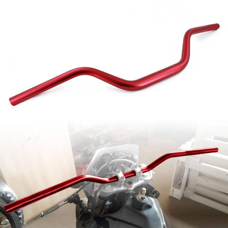 JFG RACING Motorradlenker 28mm, Chopper Lenker Moped Lenker Motorradlenker 1 1/8" Universaler für Pit Dirt Bike ATV Quad Motocross (Rot) von JFG RACING