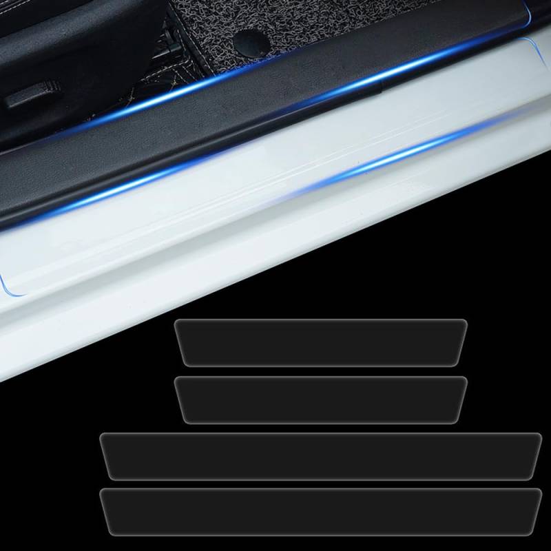 4 Stück Einstiegsleisten Schutz für Ford Fiesta / 3-türer (Typ MK7 Bj.10/2008-2012),Schritt Platte Abdeckung,Einstiegsleisten Transparent Aufkleber Kantenschutz Einstiegsleisten Türschweller von JGDLBXJY